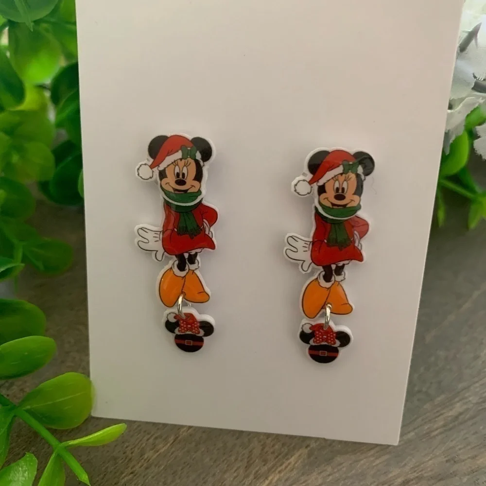 Minnie Mouse Christmas Earrings